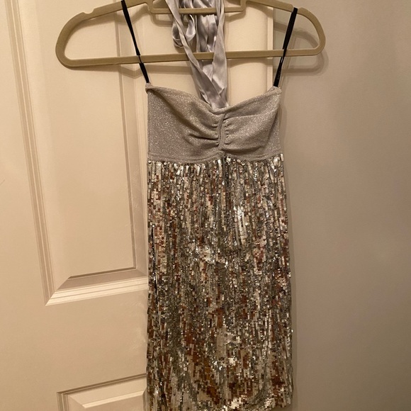 bebe sequin halter dress Bebe Women's Sequin Halter Dress